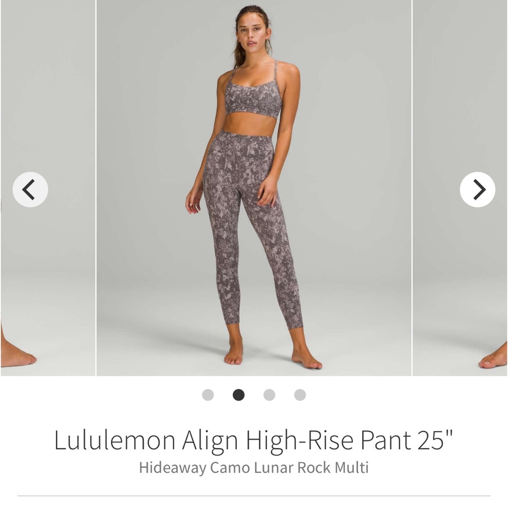 Lululemon Align High-Rise Pant 25" Hideaway Camo Lunar Rock Multi new size 4